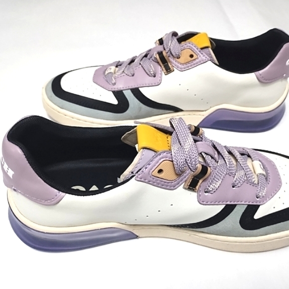 Coach women's citysole Court Sneakers Shoes Lace Up Light/C Blue Lilac Purple - Picture 11 of 13